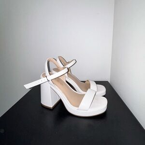 DREAM PAIRS Heels for Women Block Chunky Platform High Heels Open Toe.